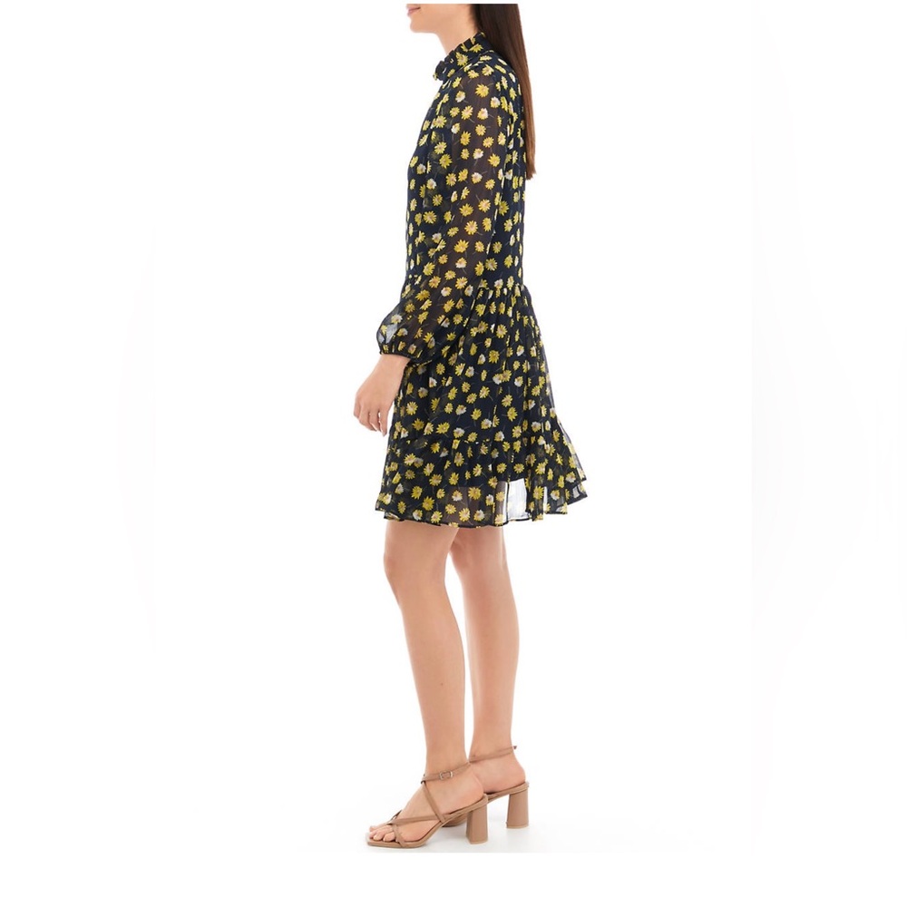 NWOT Maison Tara Drop Waist Navy with Lemon Daisy Dress - Picture 4 of 4